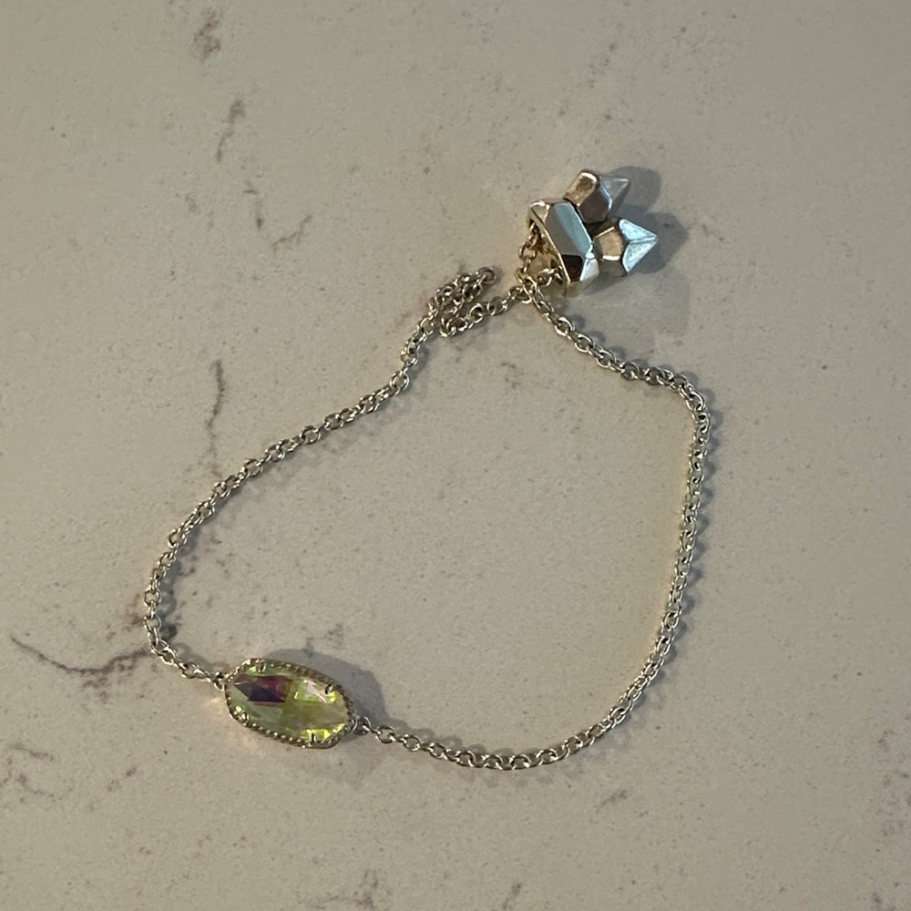 NWOT Kendra Scott Elaina Gold Adjustable Chain Bracelet in Iridescent